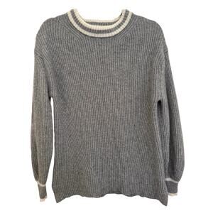 Ann Taylor Gray Cashmere Sweater Academia Office Quiet Luxury Minimalcore Small